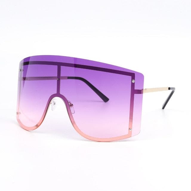 Oversized Rimless Sunglasses - 9 Purple / United States