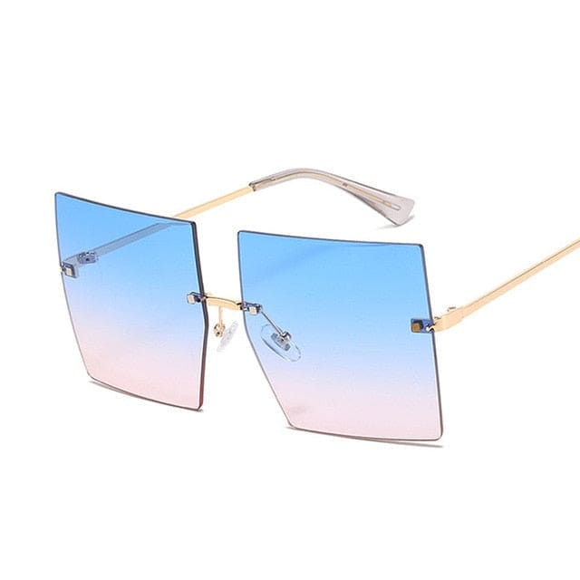 Oversized Sun Glasses - Blue Pink
