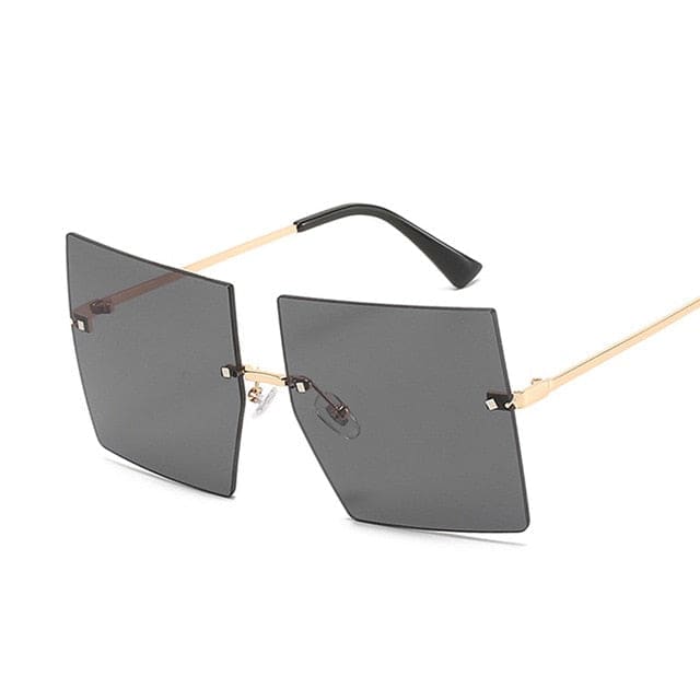 Oversized Sun Glasses - Gold Gray