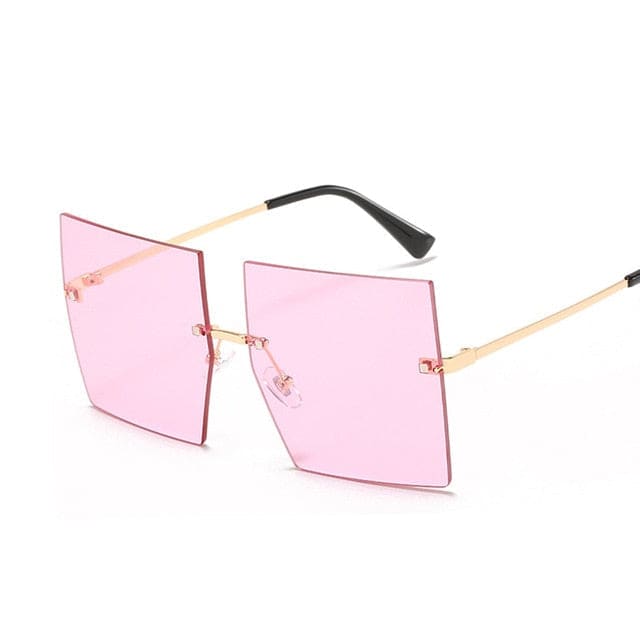 Oversized Sun Glasses - Gold Pink
