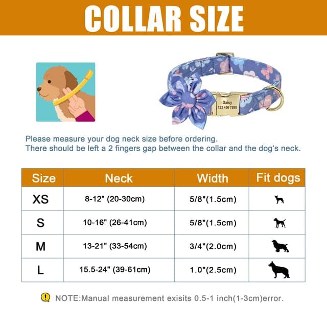 Personalized Floral Pet Collar - 168 purple / XS
