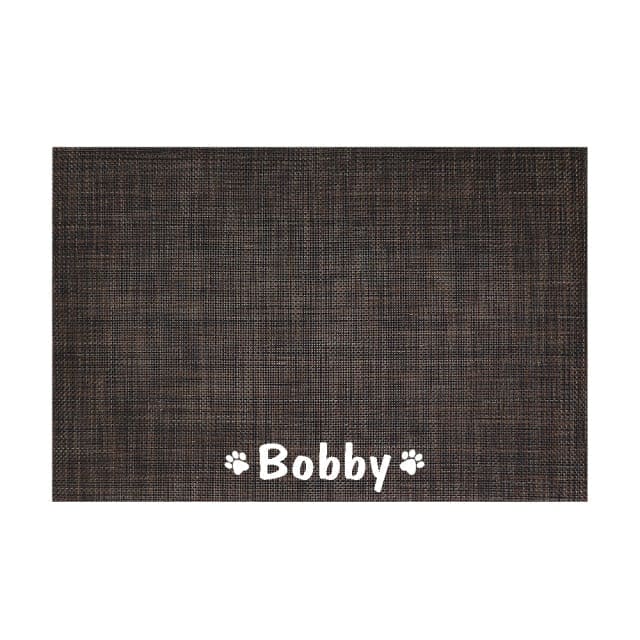 Personalized Pet Feeder Mat - Brown / 45x30cm