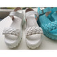 Platform Chunky Heel Sandals - White / 6