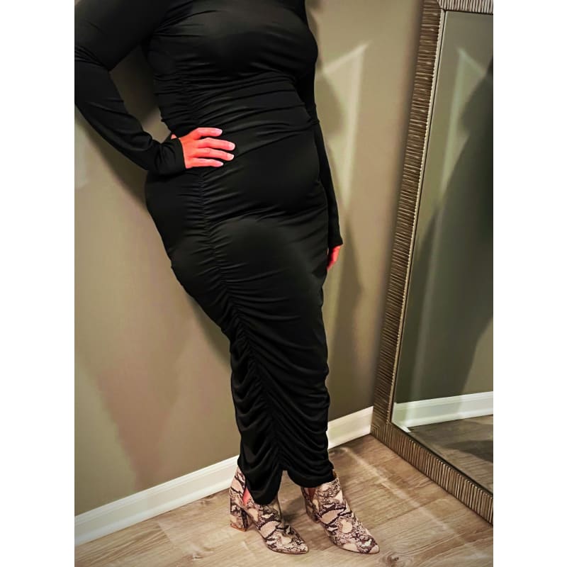 Plus Size Long Ruched Dress