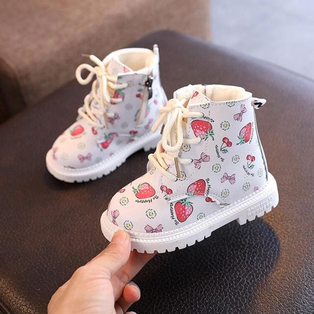 Strawberry and Bow Boots - white / 12(insole 18cm)