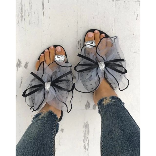 Trendy Ruffle Sandals - gray / 9