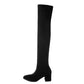 Women’s Faux Suede Over the Knee Boots - black / 6.5