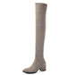 Women’s Faux Suede Over the Knee Boots - gray / 6.5