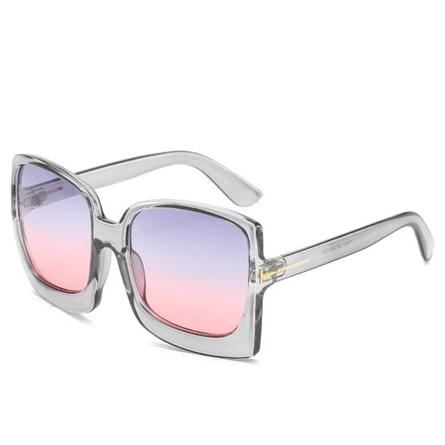 Women’s Oversized Sunglasses - Clear pink / Other