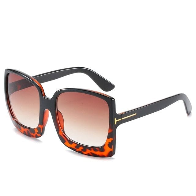 Women’s Oversized Sunglasses - Red leopard / Other